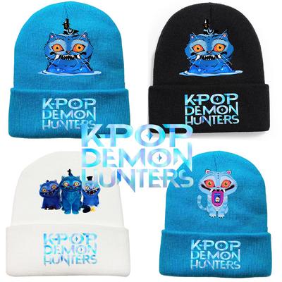 Kids Boys Girls Rumi Tiger Derpy Printed Knitted Hat Thread Velvet Cap Autumn Winter Warm Knitted Hat