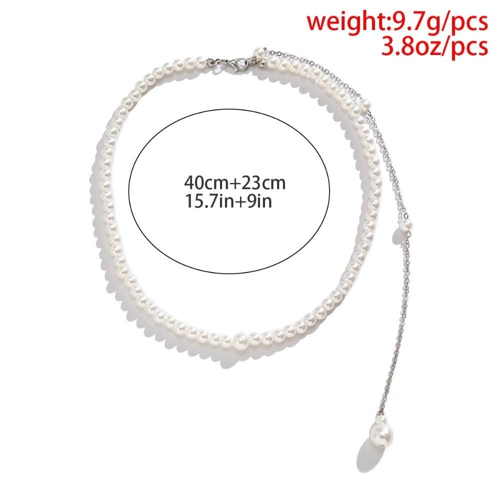Silver Color Body Chain Jewelry Imitation Pearl Bikini Back Chain Back Chain Necklaces  Wedding