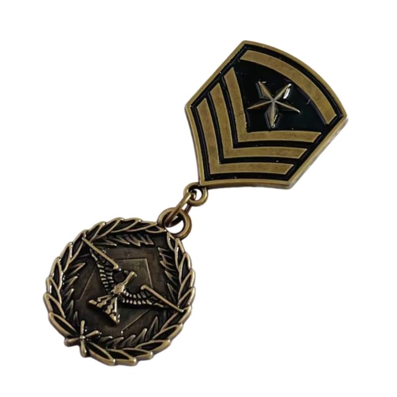 Antique Martial Enthusiast Badge Historical Value Collectible Emblem Badge Metal Pin for Clothes Decoration