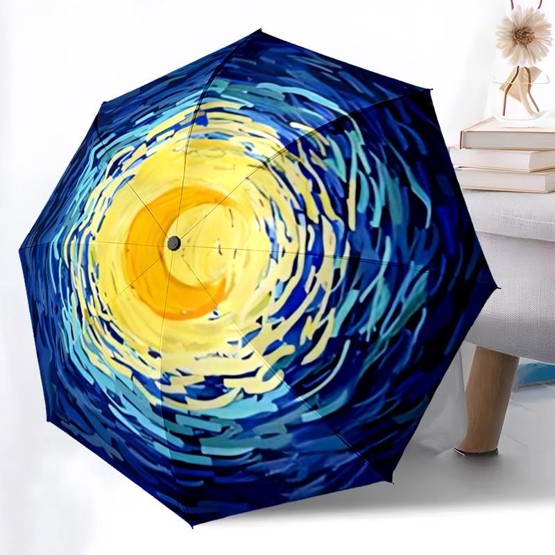 

1 шт. Автоматический зонт «Космический вихрь» - Автоматическое открытие и закрытие, Прочный железный каркас, Портативная складная конструкция yy251018192