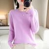 Women's Autumn And Winter Round Neck Sweater Women's Pullover Knit Sweater Solid Color Inner Layer Long Sleeved
