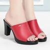 High Heeled Thick Heeled Sandals for Women Summer New Thick Bottom Waterproof Platform Open Toe Large Size Fashion Slippers
