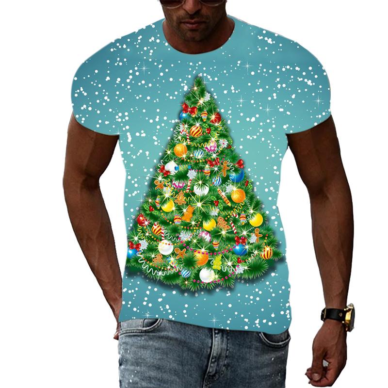 New Unisex Celebrate Christmas T-shirt With Print Fashion Casual Creative Trend Men's T-shirt Summer Interesting Hip Hop Tshirt