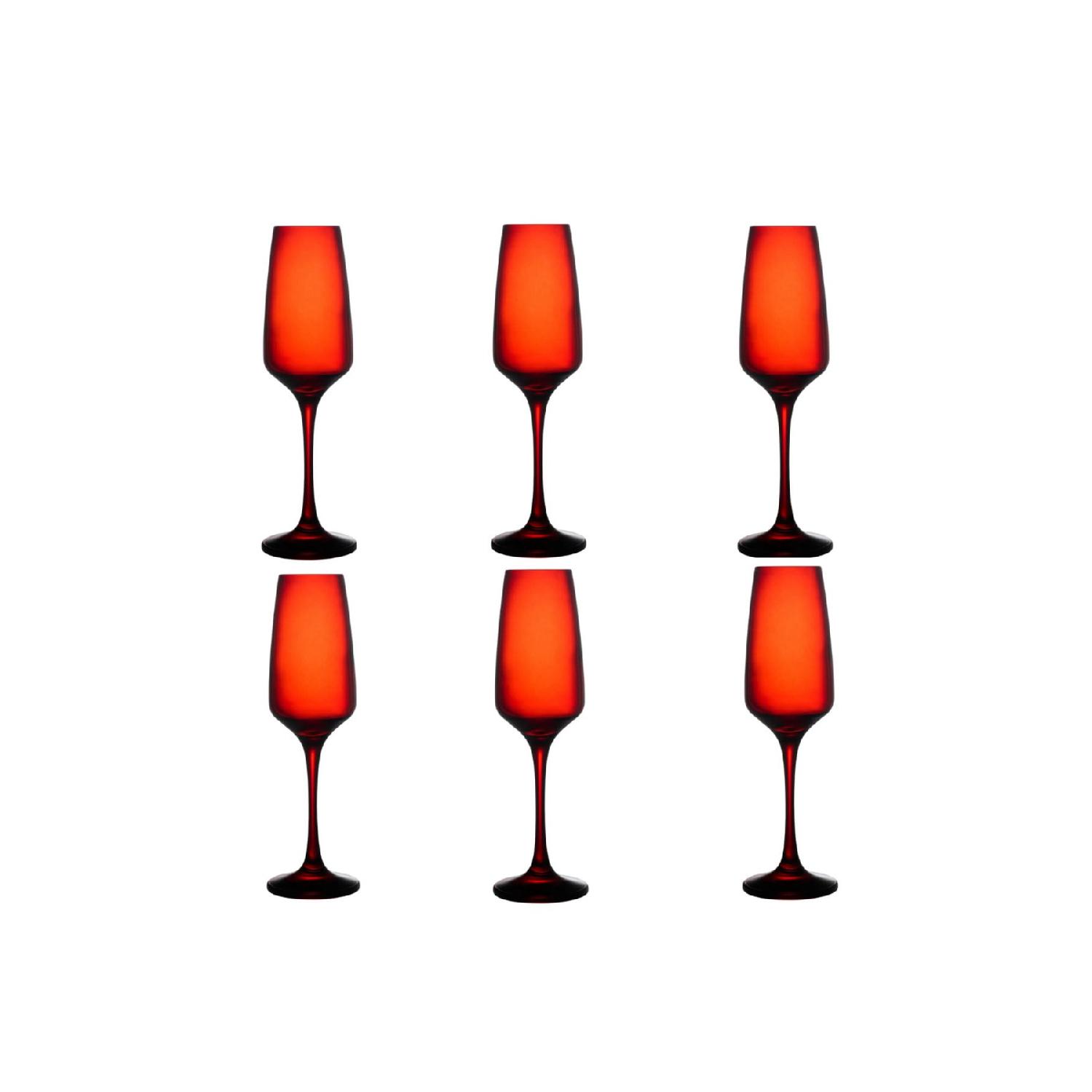 

Бокалы для шампанского Новогодние красные 6 шт 195cc