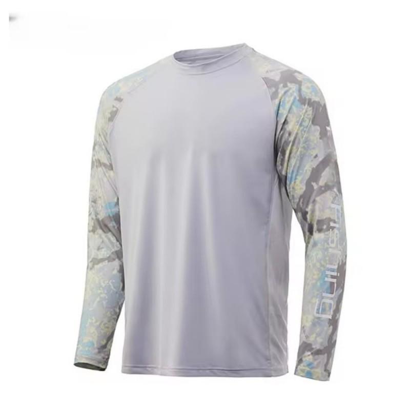 Anti-ultraviolet Long-sleeved Round-neck Fishing Clothes Outdoor Sports Quick-drying Light Breathable