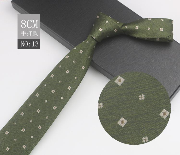 Men'S Business Gentleman'S Suit Wedding Meeting Pattern Host High-End Jacquard Green 8Cm Hand Tie