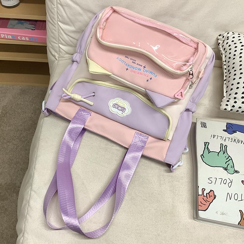 Children's Schoolbags Elementary School Girls Junior High School Students College Students High Looking Two Piece Backpack