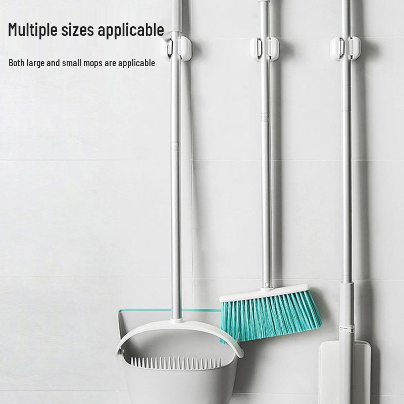 Support mural sans perçage pour serpillière et balai