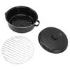 Roasting Pan Enamel Speckled Finish Household Non Stick BBQ Pot Roast Pan With Lid For Roasted Sweet Potatoes Chestnuts