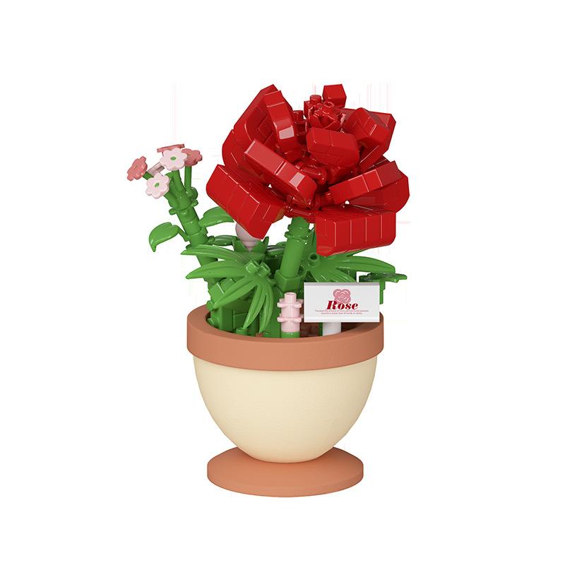 Lustige Mikro-Bausteine Spielzeug Mikro-Landschaft Blumen und Baumhaus Kinder Montage Puzzle Schreibtischdekoration