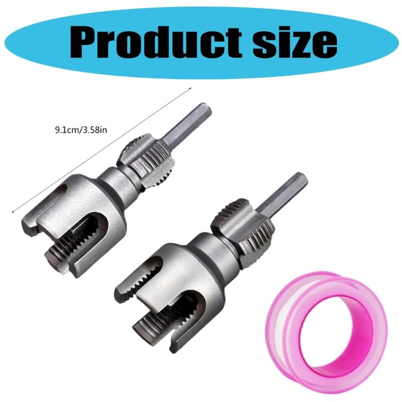 Alloy Steel Pipes Thread Cutter Set 1/2" DN15 & 3/4" DN20 Internal External Thread Cleaner For Plumbing Maintenance