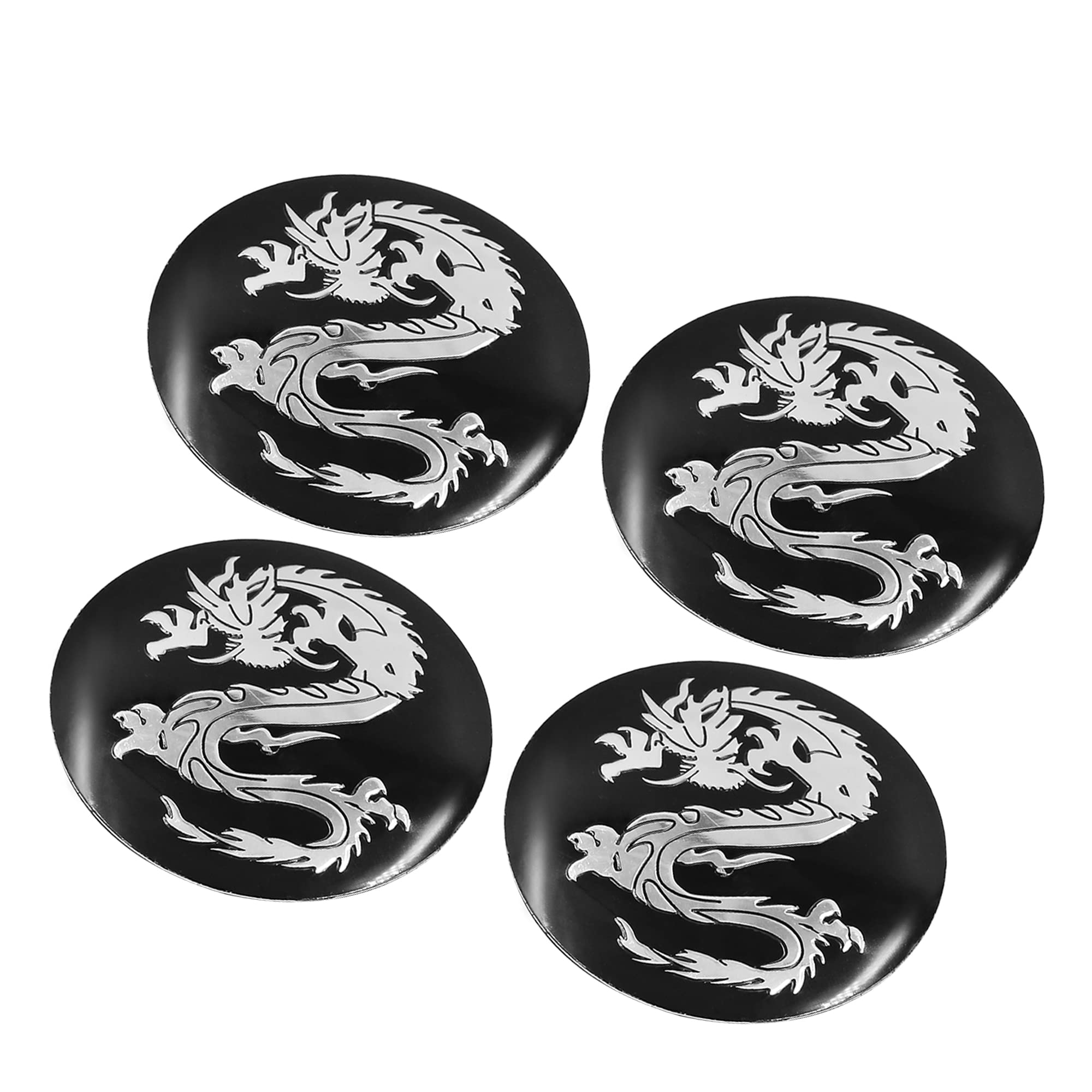 ACROPIX Car Wheel Center Cap Stickers Universal Silver Tone Black Diameter 56mm чёрный