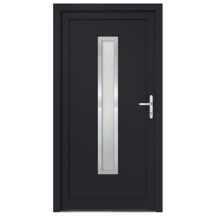 VidaXL Porte d'entrée anthracite 88x200 cm PVC, porte, porte en PVC,, porte d'entrée, porte d'entrée en PVC 3187903