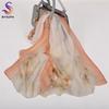[BYSIFA] 100% Silk Chiffon Scarf Female Brand Leaves Design Grey Khaki Long Scarves Beach Shawls Fall Winter Women Neck Scarves