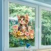 Cute Floral Animal Static Cling Window Sticker Removable PVC Double-Sided Visible for Glass Door Showcase Home Decor Art