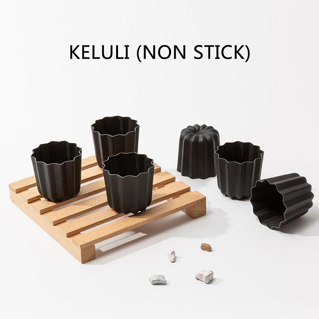 Balení 6 forem na cannelé, pečicí nádobí na pudinky a pěny, formy z hliníkové slitiny na pečení pro milovníky dezertů