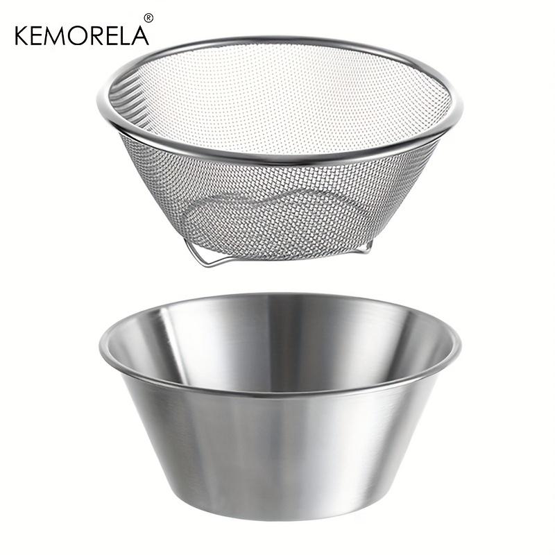 

2 in 1 Stainless Steel Strainers with Micro-Perforated Mesh Dishwasher Safe Easy-Clean Design for Washing Vegetables Fruits Rice