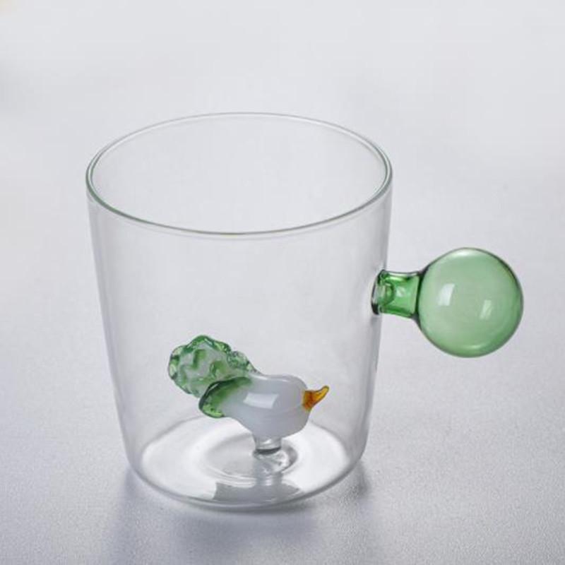 Tasses à Vin en Verre Animal de Ferme 3D Mignonnes Verres Design Italie Verres à Whisky Tasse à Café Enfants Verre Borosilicaté Tasse à Lait Eau Thé