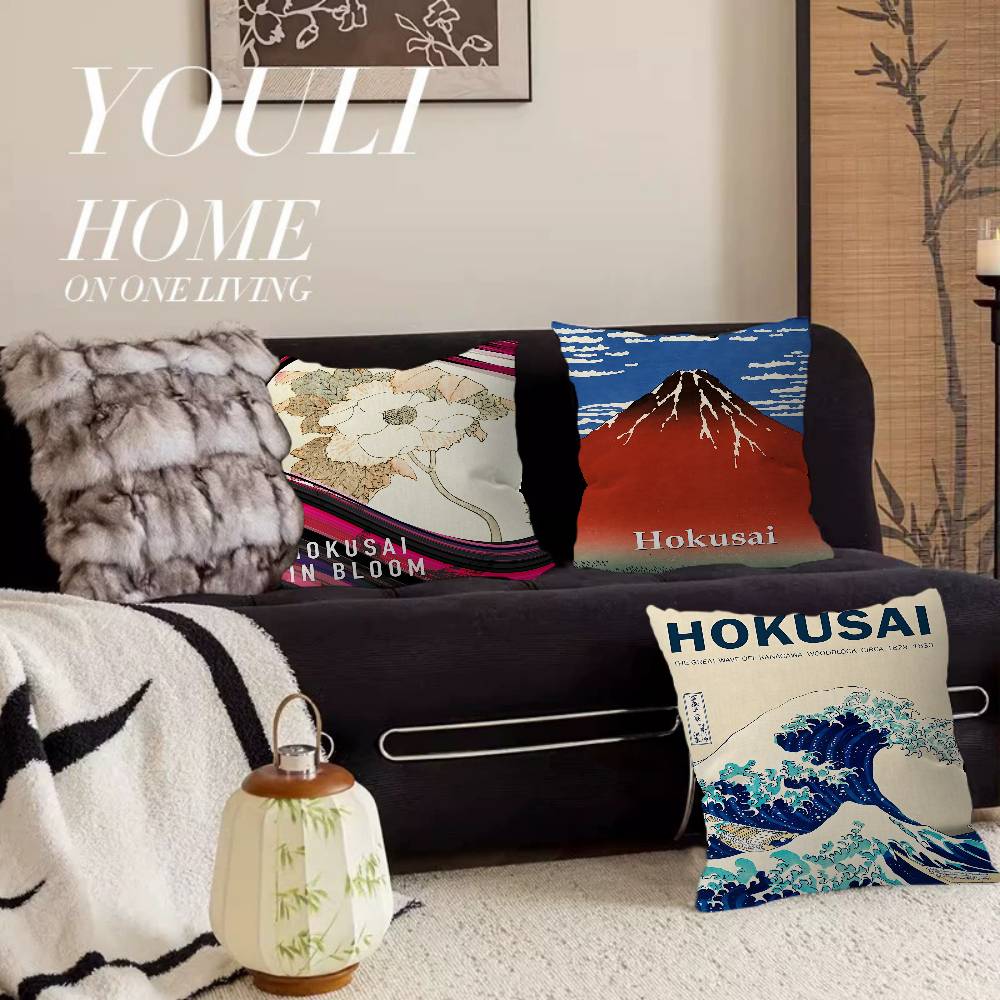 Anime K-Katsushika H-Hokusai Cushion Cover Pillowcase Upholstery Sofa Throw Pillow Home Decor Pillowcas