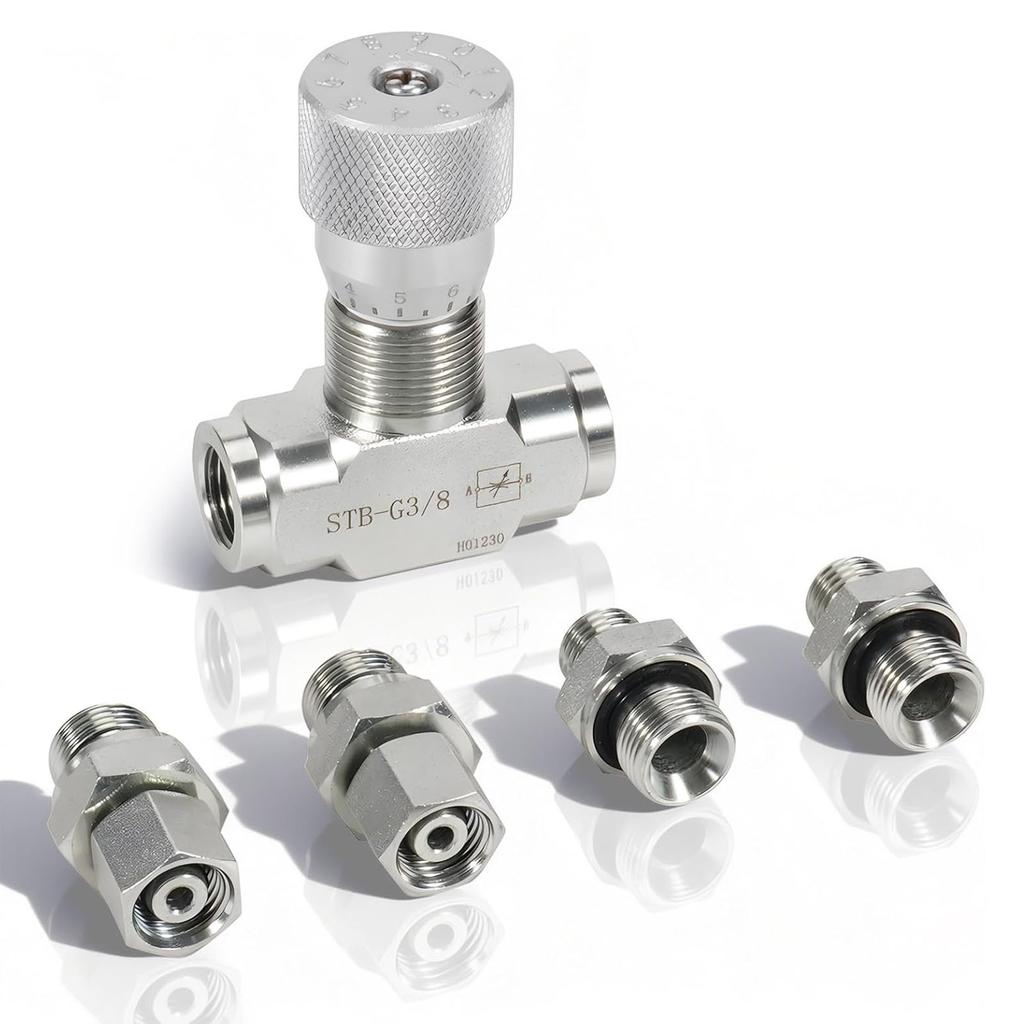 Hydraulic Flowrate Control Valve Fit for STB Series Mini Excavator 0.8 2 Ton 3 8in with M14 Connection Bidirectional