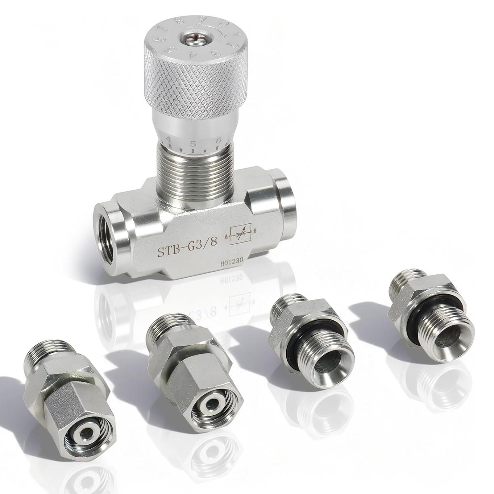 Koogeelife Hydraulic Flowrate Control Valve Fit For Stb Series Mini Excavator 0.8 2 Ton 3 8In With M14 Connection Bidirectional