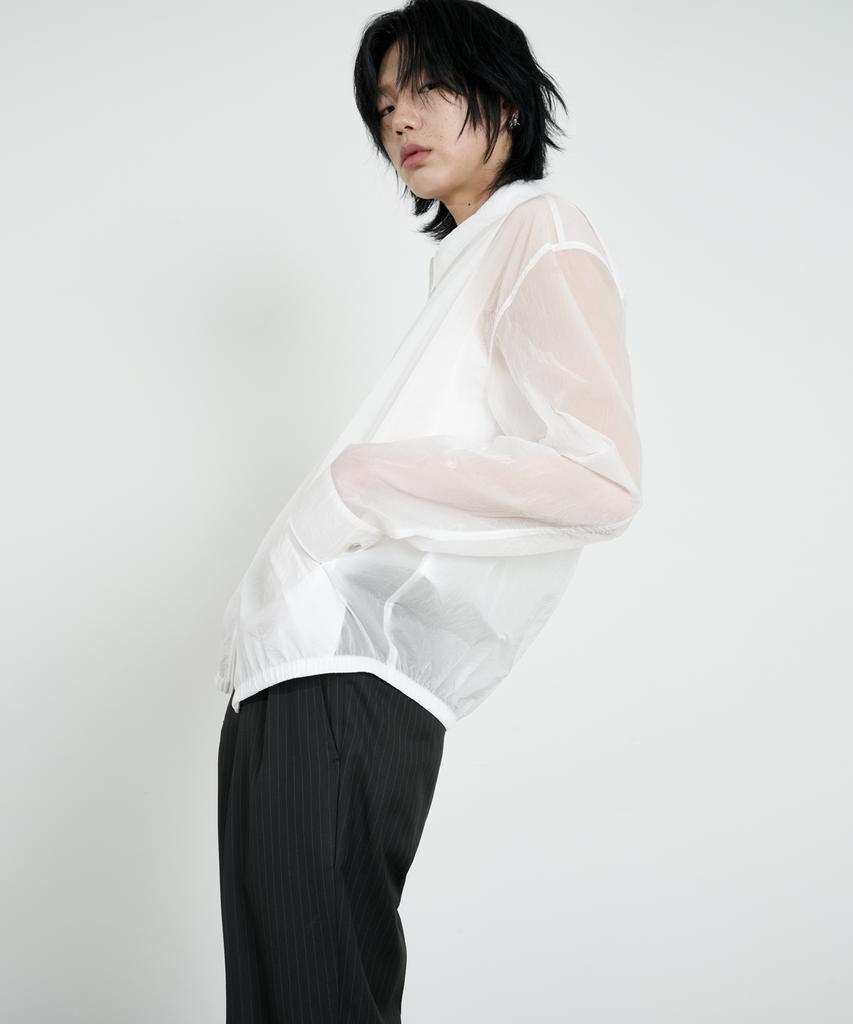 DUSTYWHITE White Haze Zip-Up Shirt