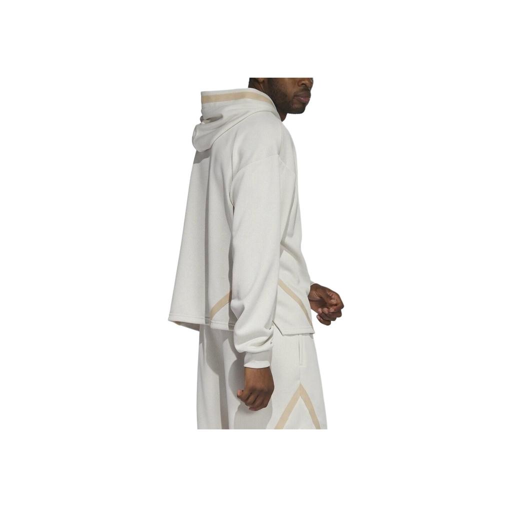 Adidas Select Striped Casual Logo Print Pullover Hoodie Men Hoodie Off-White IC2420