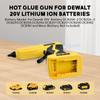 Cordless Glue Gun for Dewalt 20V Battery with Cable & 10Pcs Sticks LCD Digital Display Dual Power Supply Hot Gun Kit(No Battery)