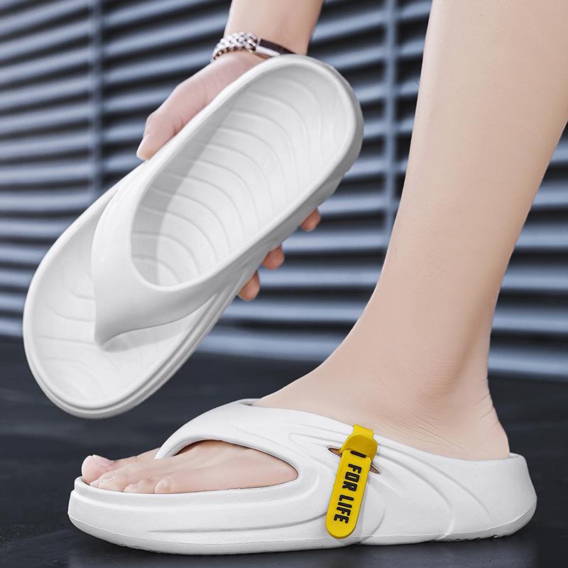 Comfortable Fit Flip-Flops Mens Summertime New Mens Outer Wear Home Anti-Skid Anti-Odor Flip-Flops Beach Sandal Shoes
