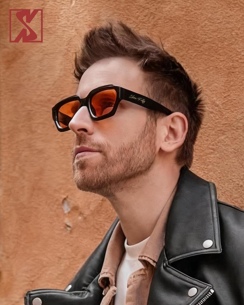 hexagonal and chunky black 90s style eyeglasses [SHEEN KELLY] Retro, thick, sunglasses, men's women's fashion, oversized, sunglasses,