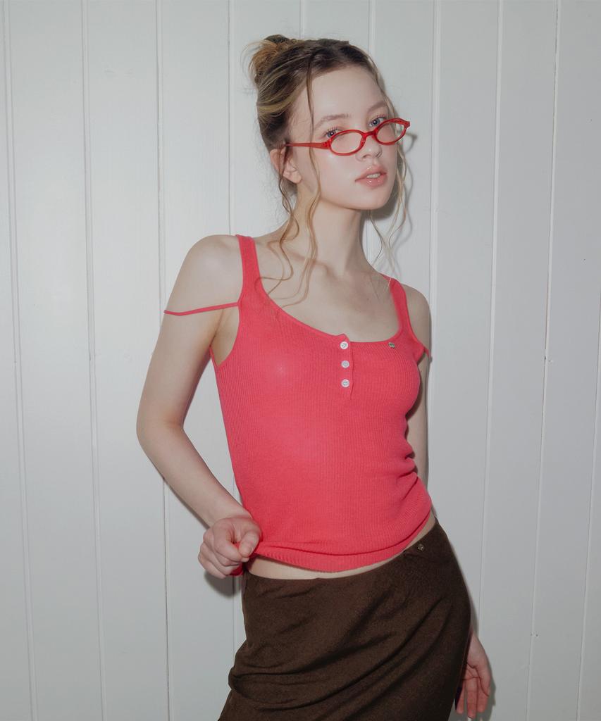 Teuwi Tuden Double Strap Button Knit Sleeveless