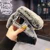 JAVY Plush Rabbit Cute Warm Phone Case Fur Cover For Iphone 17 Pro Max 16 16e 15 14 13 12 11 X XR XS 13 Mini Furry Fluffy Cover
