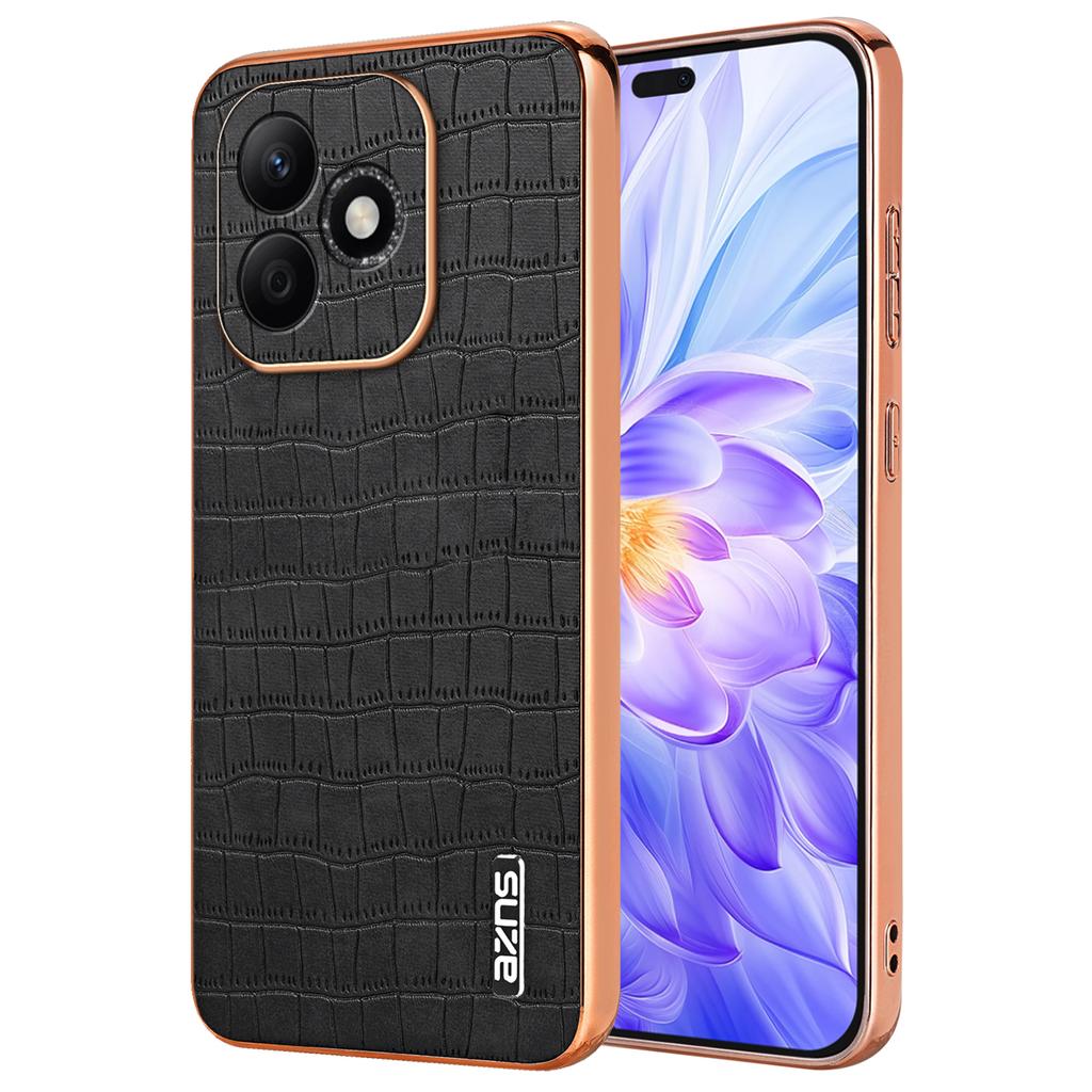 AZNS For Honor X60i 5G Case Electroplating Crocodile Texture PU+TPU Phone Cover