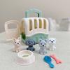 Realistic Pet Raise Set for Kids Pet Grooming Toy Mood Appease Child Dog Raise Toy with Carriers Educational Dollhouse