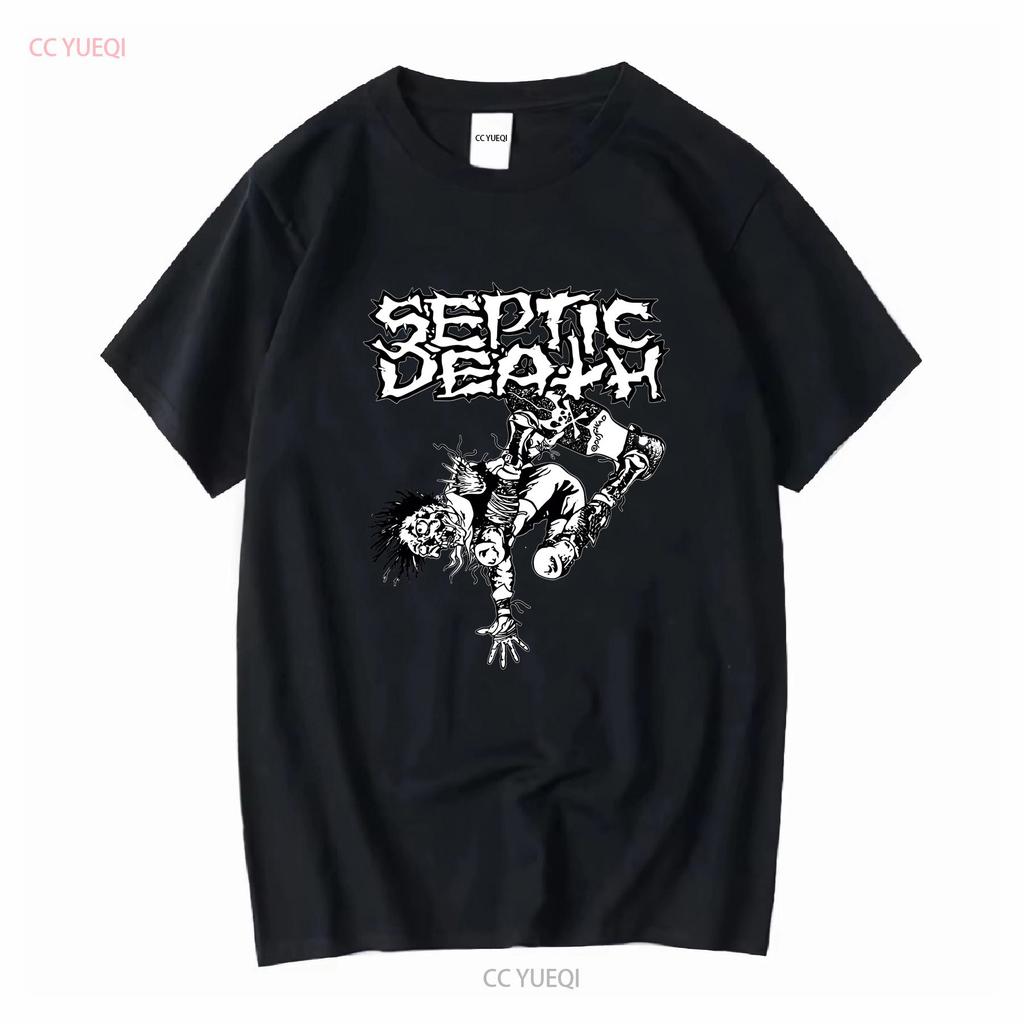Septic Death skater shirt hardcore punk trashcore long or short sleeves vintage Washed Stylish graphic designer clothes Unisex