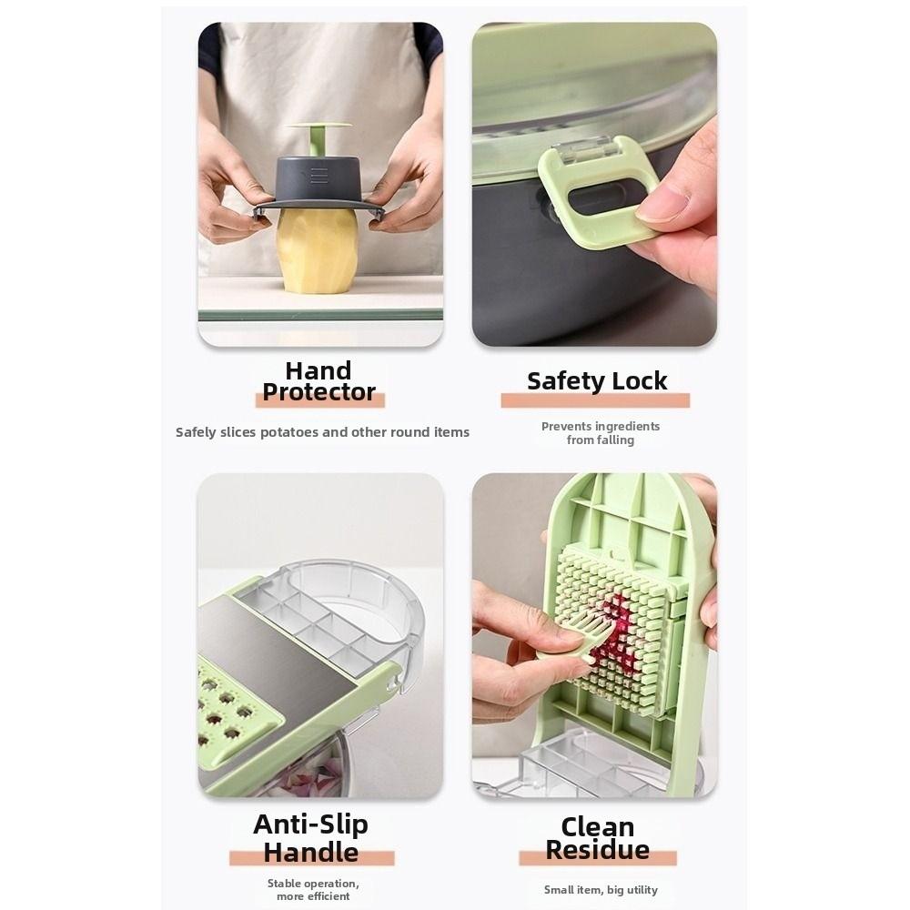 Hand Guard Multifunctional Vegetable Cutter Stainless Steel Food Grater Kitchen Slicer  for Potato