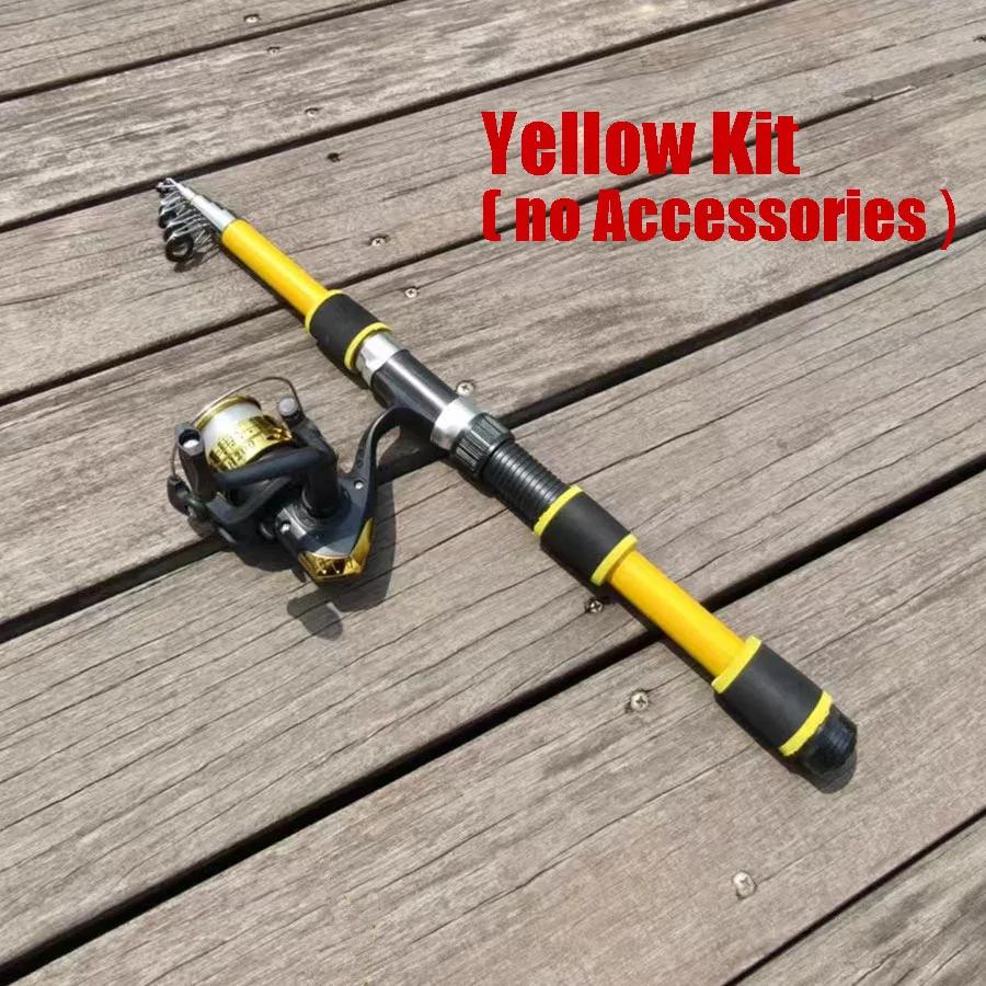 Santa King Fishing Rod Reel Combo-  Fishing Full Kits With Telescopic Fishing Rod And Spinning Reel Baits Hooks Travel Pole Set 2.1 M