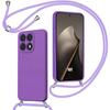 Case for Xiaomi 15T, Soft Silicone Anti-Scratch Shockproof Protection with Purple Lanyard