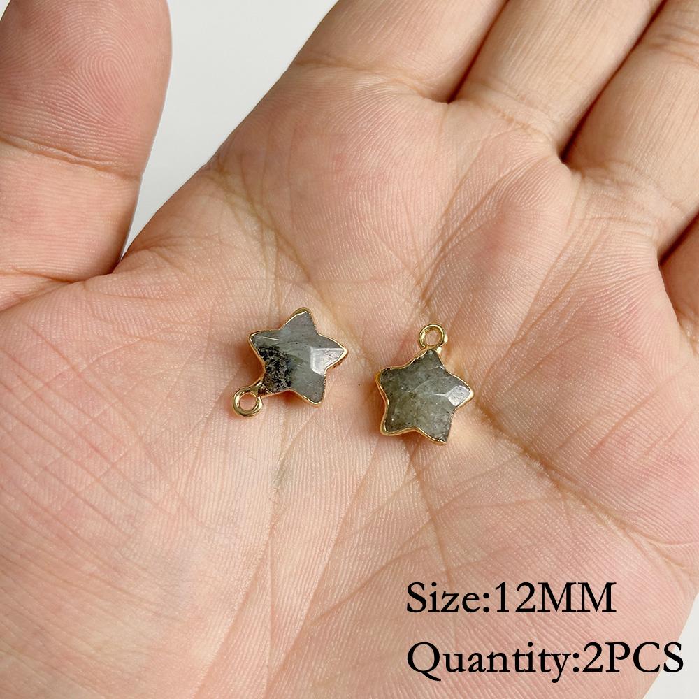 Natural Flash Labradorite Stone Charm Pendant Healing Semi-precious Stone Connector for Jewelry Making Necklace Accessories Gift