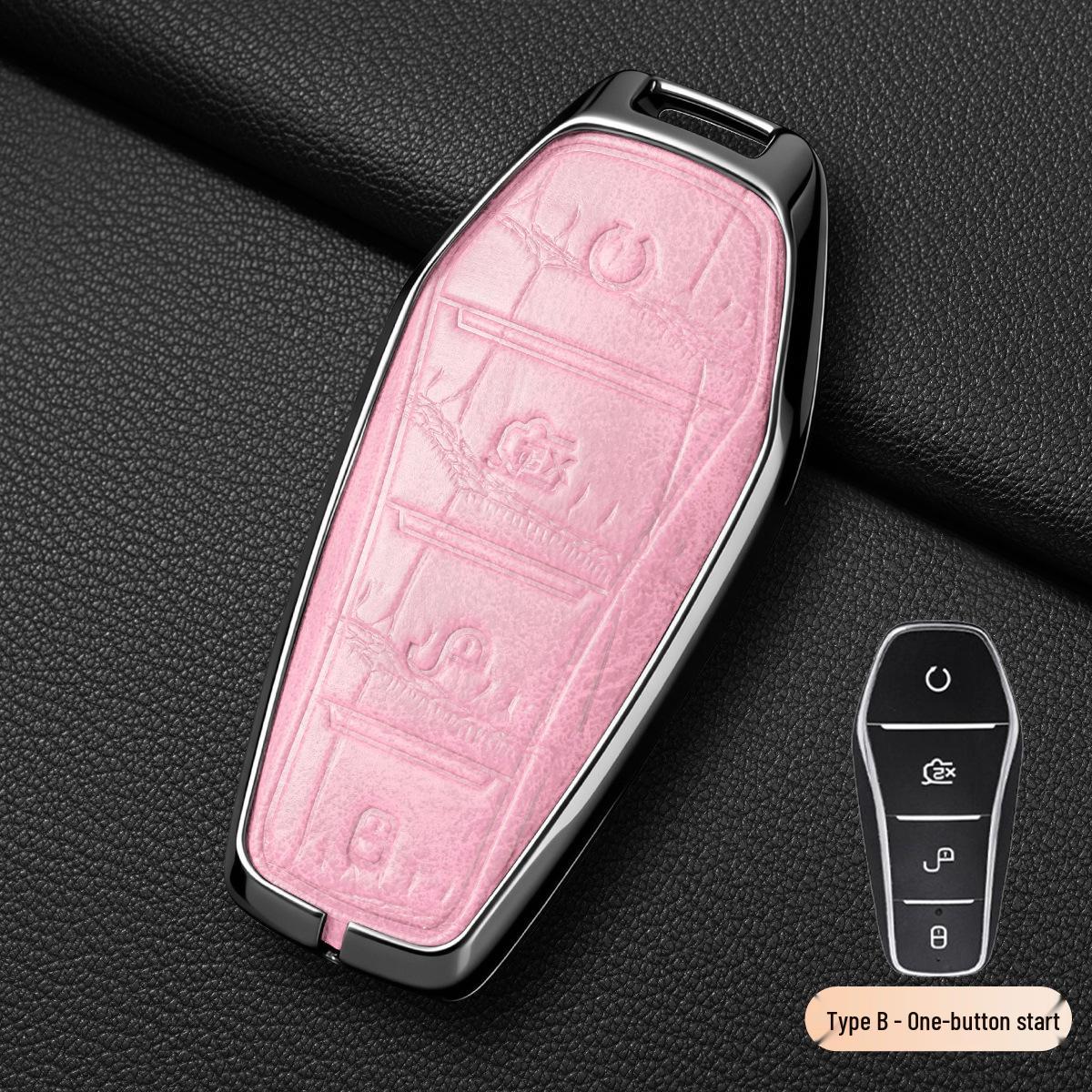 BYD Key Case for Han, Dolphin, Seagull, Song Plus DMI, Yuan Plus, Song Pro, Qin Plus - Crocodile Pattern Standard