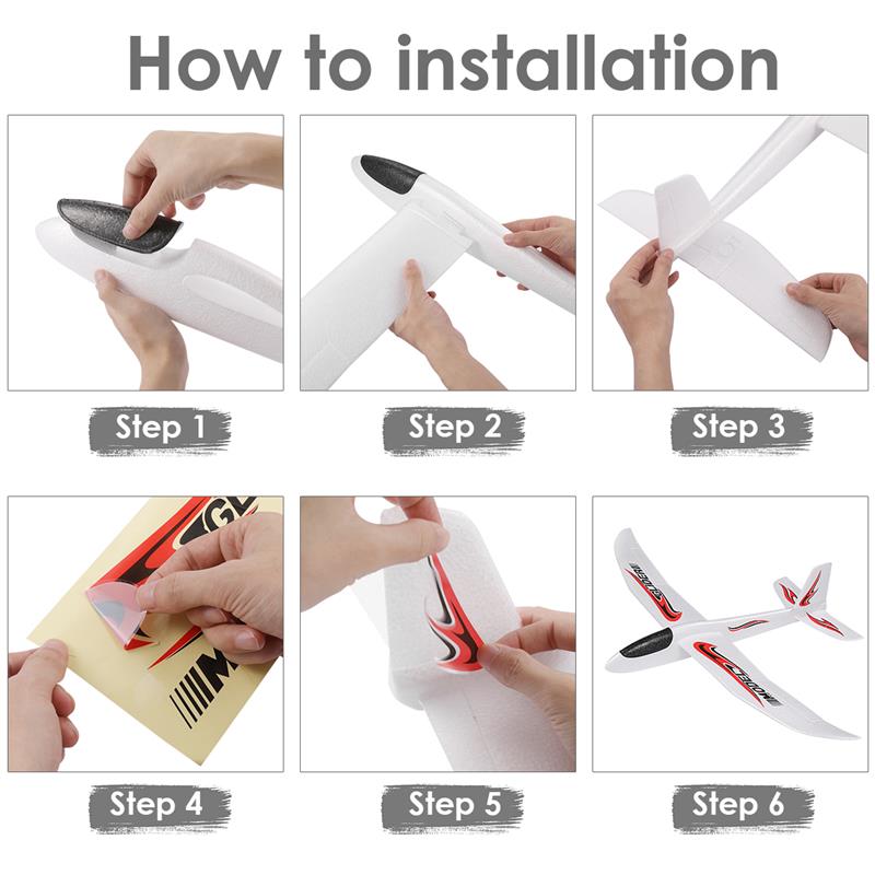 99/48cm Hand Throwing Aircraft Toy Airplane Foam Hand Airplane Children'S Plane Glider Outdoor Sports Flying Toy Sticker Model