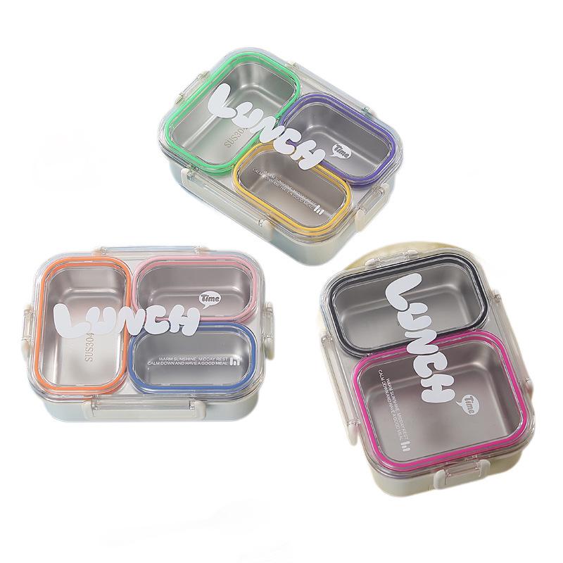304 Stainless Steel Bento Lunch Box for Students and Office Workers - Microwave Safe and Leakproof
