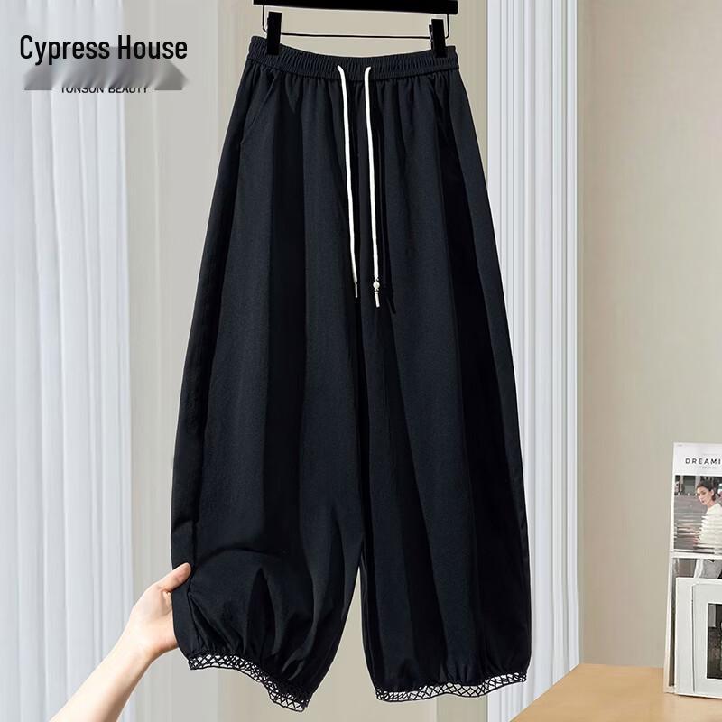 Women s Elastic Waist Loose Wide-Leg Casual Pants XL