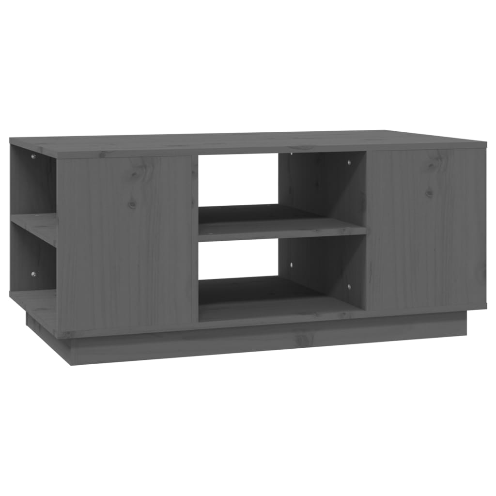 Vidaxl Stolik Kawowy, Szara, 90X49X40,5 Cm, Lite Drewno Sosnowe