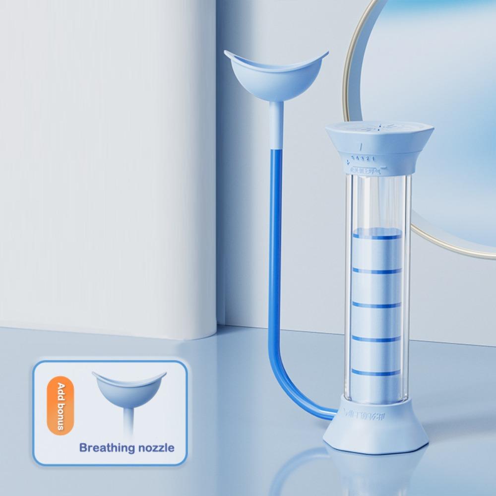 

Диафрагмальное дыхание Гантели Подсчетное устройство для тонизирования лица Новое устройство для дыхательных упражнений Новички Blue-No Counted