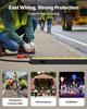 Cable Protector Ramp, 9,979 Kg/axle Capacity, 2 Channel Heavy Duty TPU Cord Hose Wire Cover, 31 X 28 Mm Channel, Traffic Speed Bump with Flip-Open Top