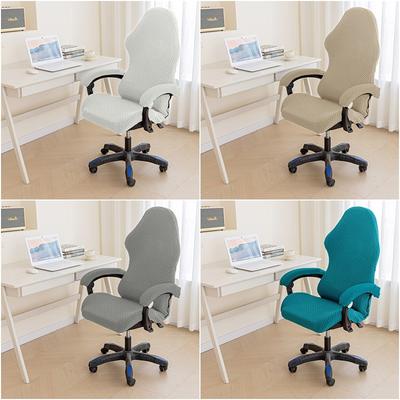 1 Stück Jacquard Stuhlbezug Einfarbig Schmutzabweisend Sitzhusse Stretch Spandex Abnehmbarer Stuhlbezug für Computer-Spielzimmer Büro