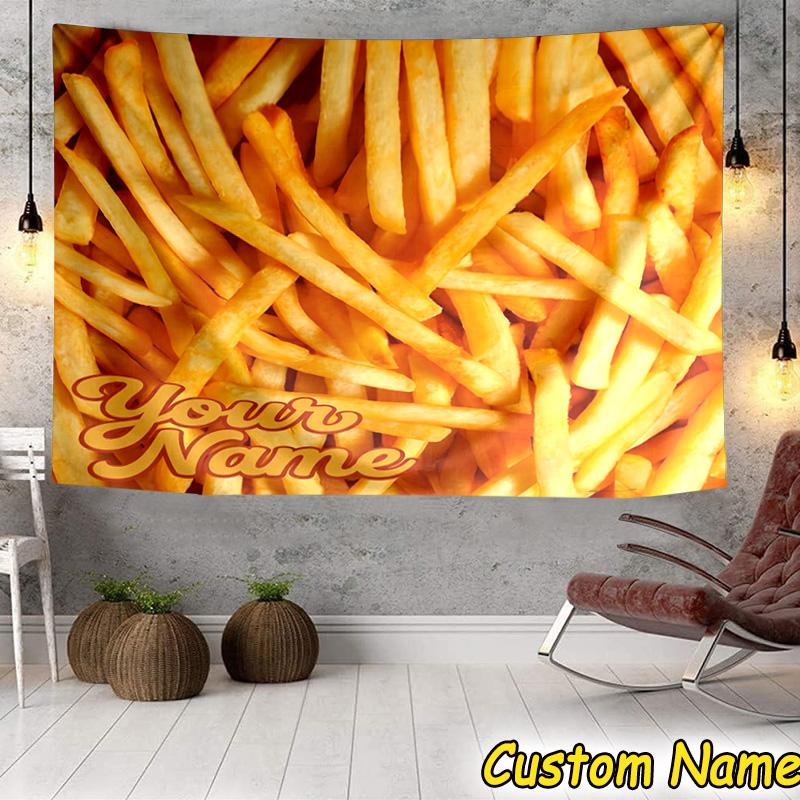 Custom Name Egg Yolk Delight Tapestry Room Decoration Wall Hanging for Living Room Bedroom, dormitory, Birthday and Christmas gifts