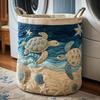 Unikali Boho Dygsniuota Skalbinių Dėžė Gėlėtas Audinys su Rankenomis Drabužių Laikymo Kibiras Minkštas 14×18 colių Laikymo Krepšys Drabužiams &