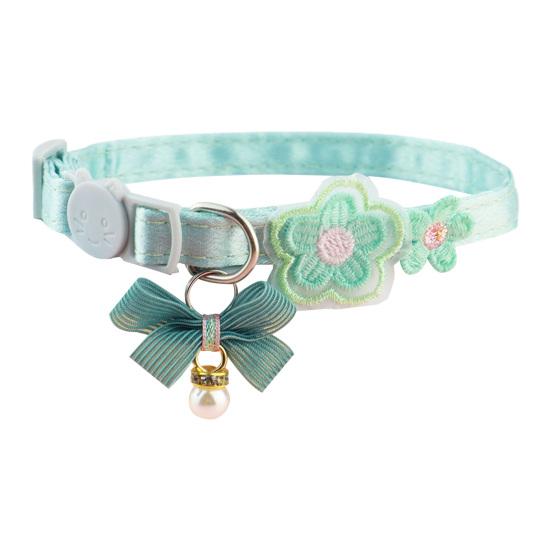 Mit niedlicher Schleife Kunstperlenanhänger Sicherheitsverstellbare Schnalle Katze Hund Halsband Haustier